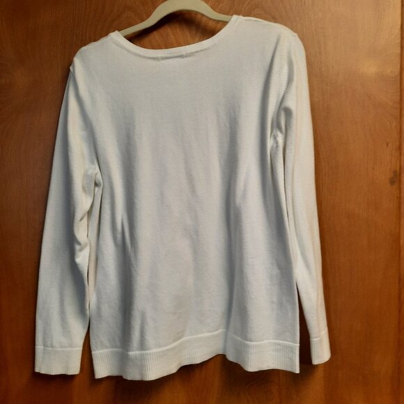 Sweater, Chistopher & Banks White Cardigan, Long Sleeves - Picture 2 of 5